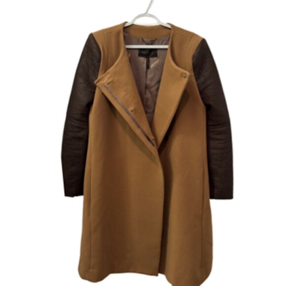 BCBGMaxAzria brown and black Genova structured long coat size M - Picture 4 of 8